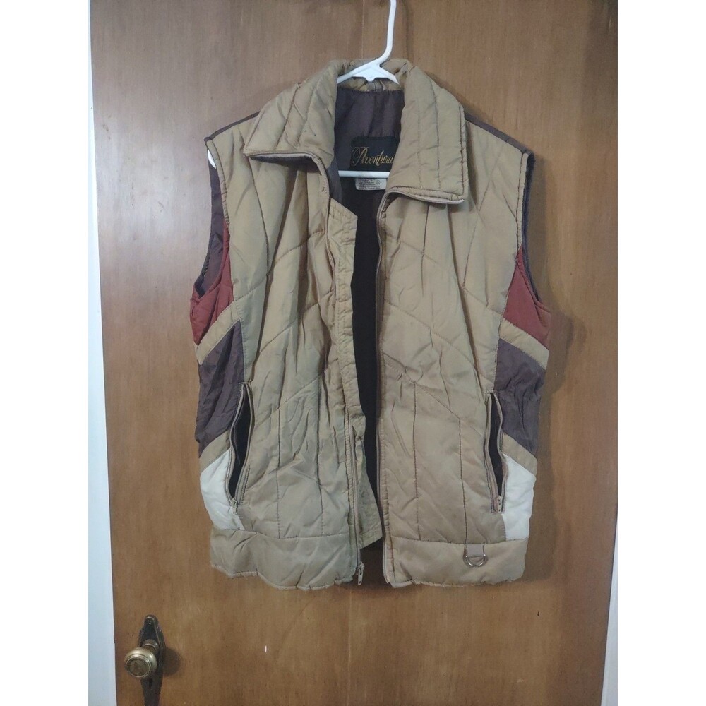 Aventura Puffy Vest Vintage Small Color Block Taiwan Puffer 70s Style Clothing